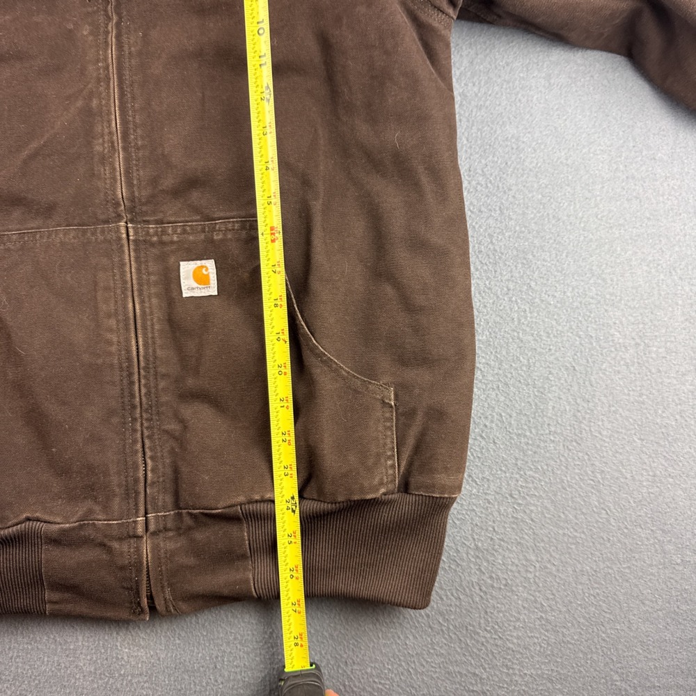Vintage Carhartt Jacket Women's M Brown WJ130 DKB Active Hooded Canvas Thrashed - Picture 9 of 9